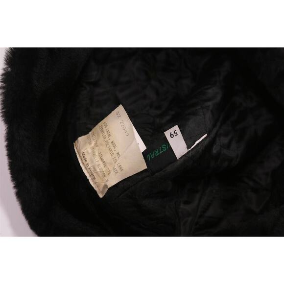 Mistral Made in France Gray Check Wool Hat w/ Fur Ear Flaps 59 cm - 7 3/8 New! - Picture 6 of 10